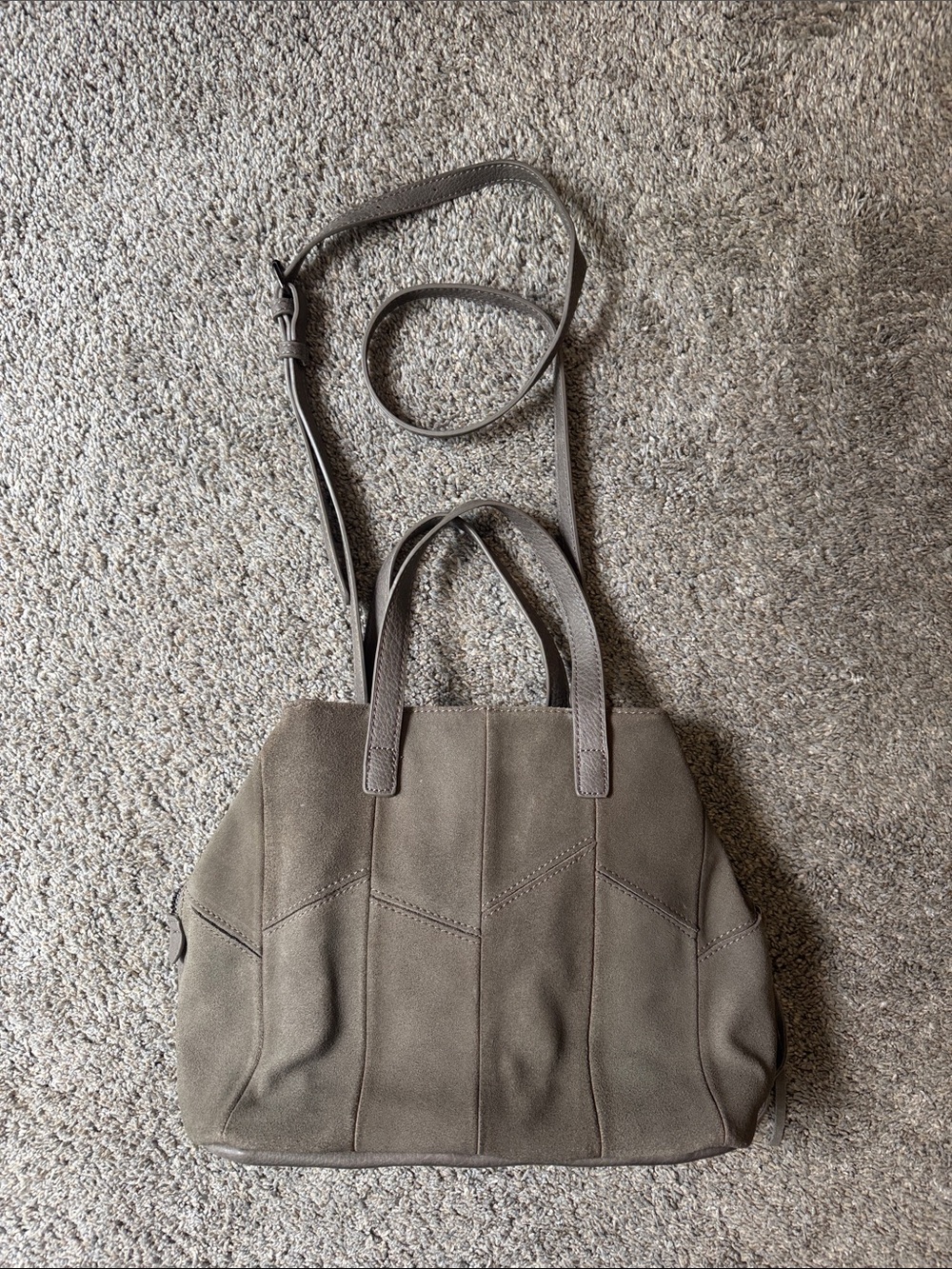 Altar’d State taupe Gray Suede leather Convertible Shoulder Bag